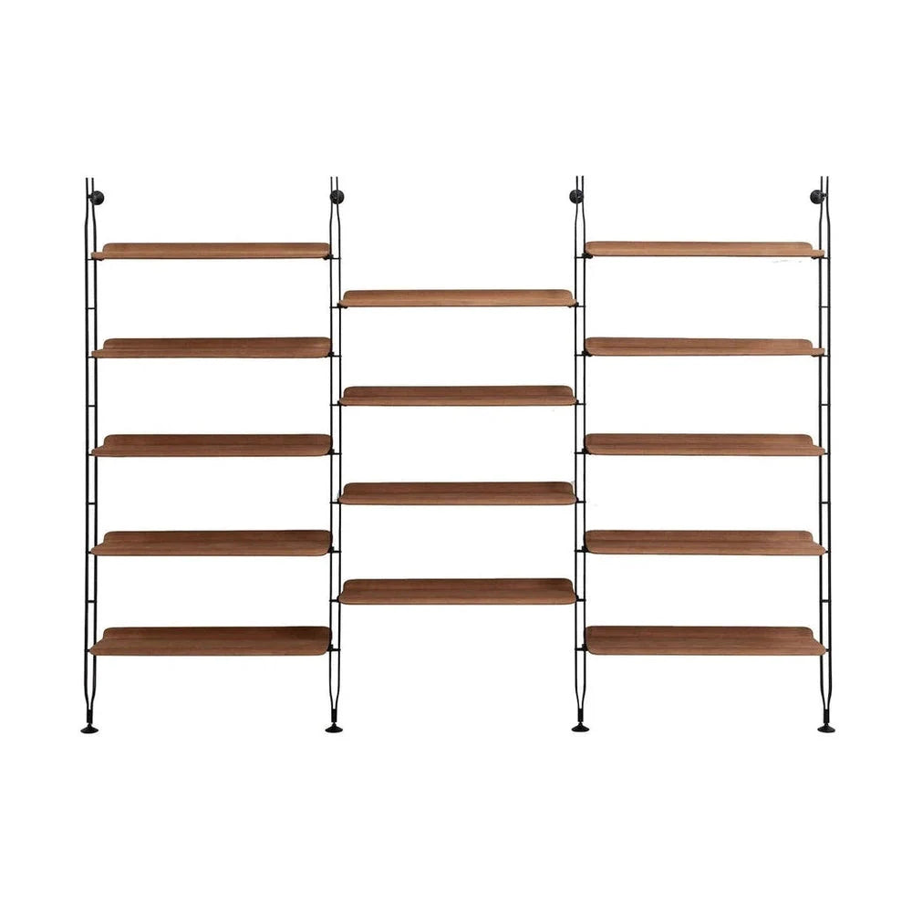 Kartell Adam Wood Bookcase Large, Dark Wood/Black