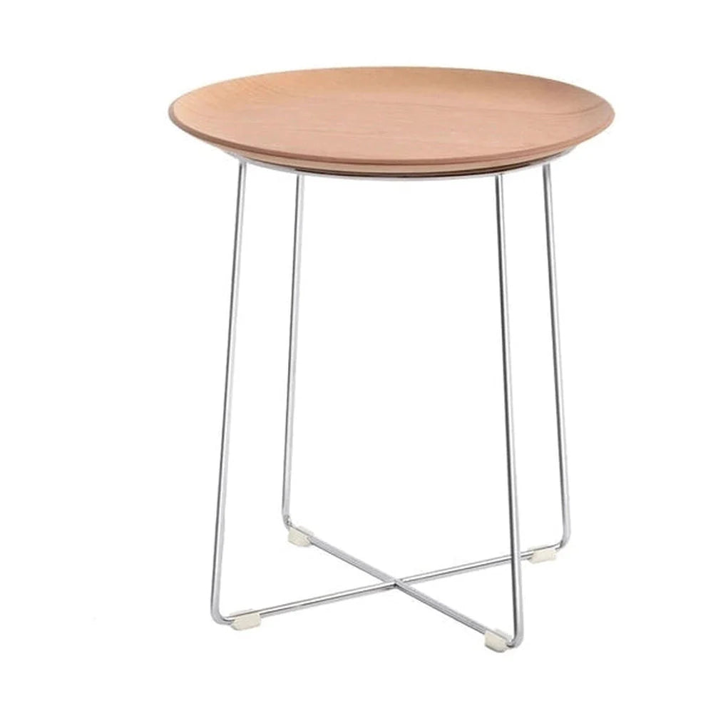 Kartell al Holz Beistelltisch, helles Holz/Chrom