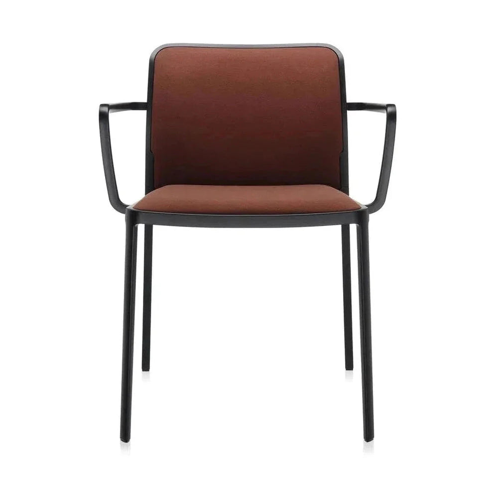 Kartell Audrey Weicher Sessel, Schwarz/Ziegelrot rot