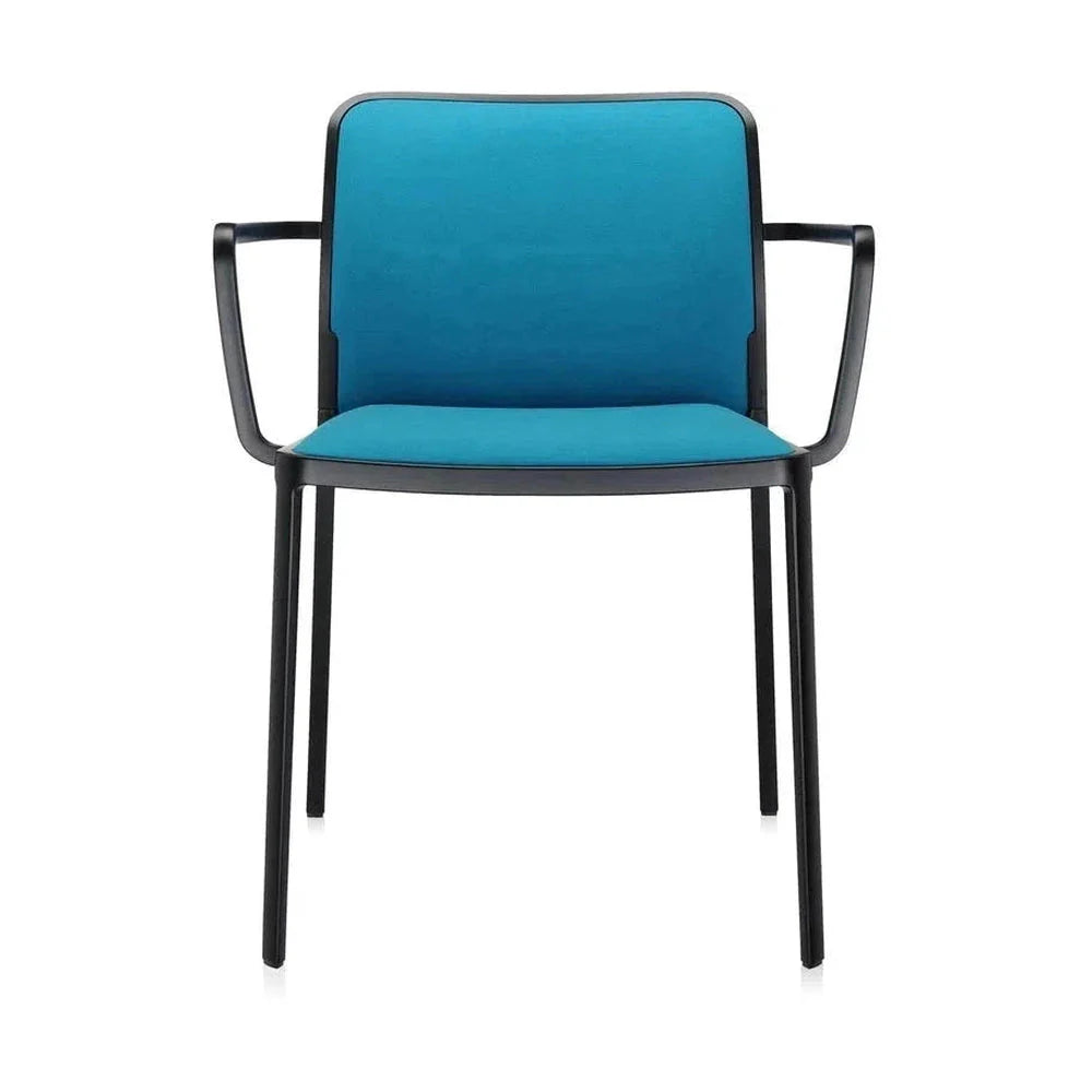 Kartell Audrey Soft Sessel, Schwarz/Blaugrün blau