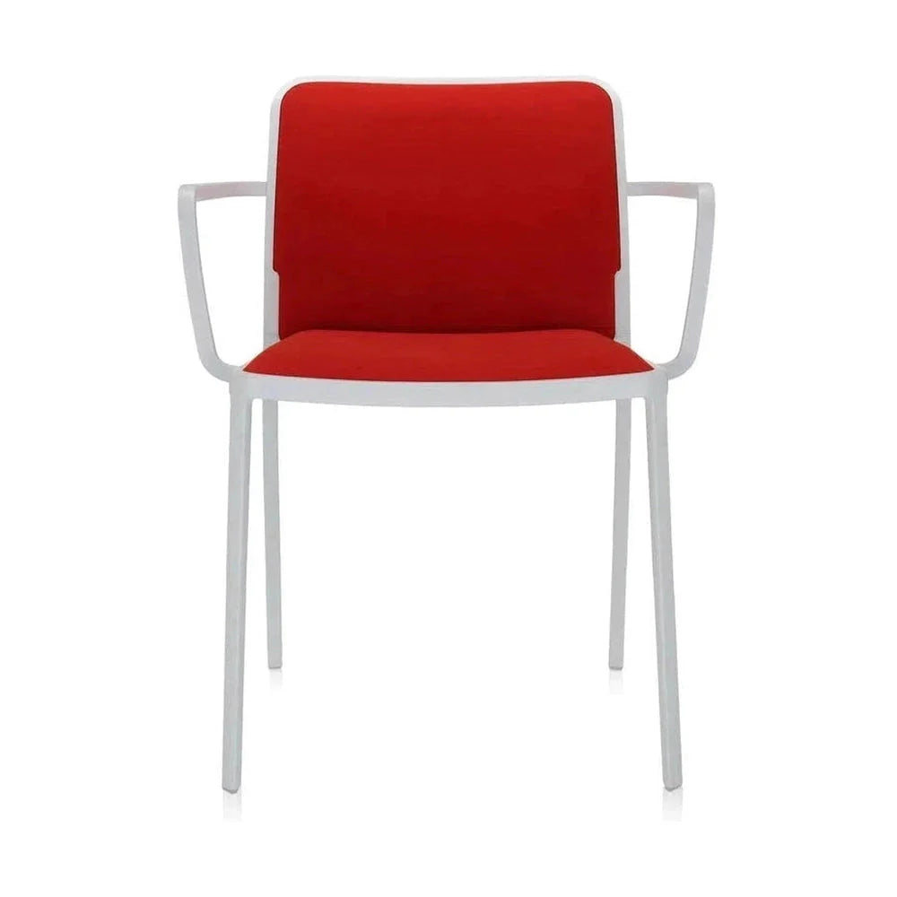 Sillón suave de Kartell Audrey, blanco/rojo