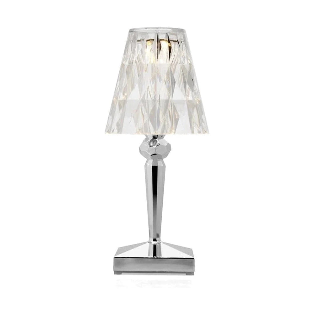 Kartell batteribordlampe, krom