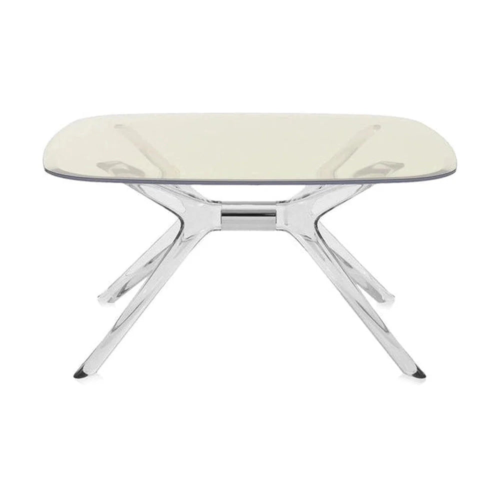 Table d'appoint Kartell Blast carré, chrome / jaune