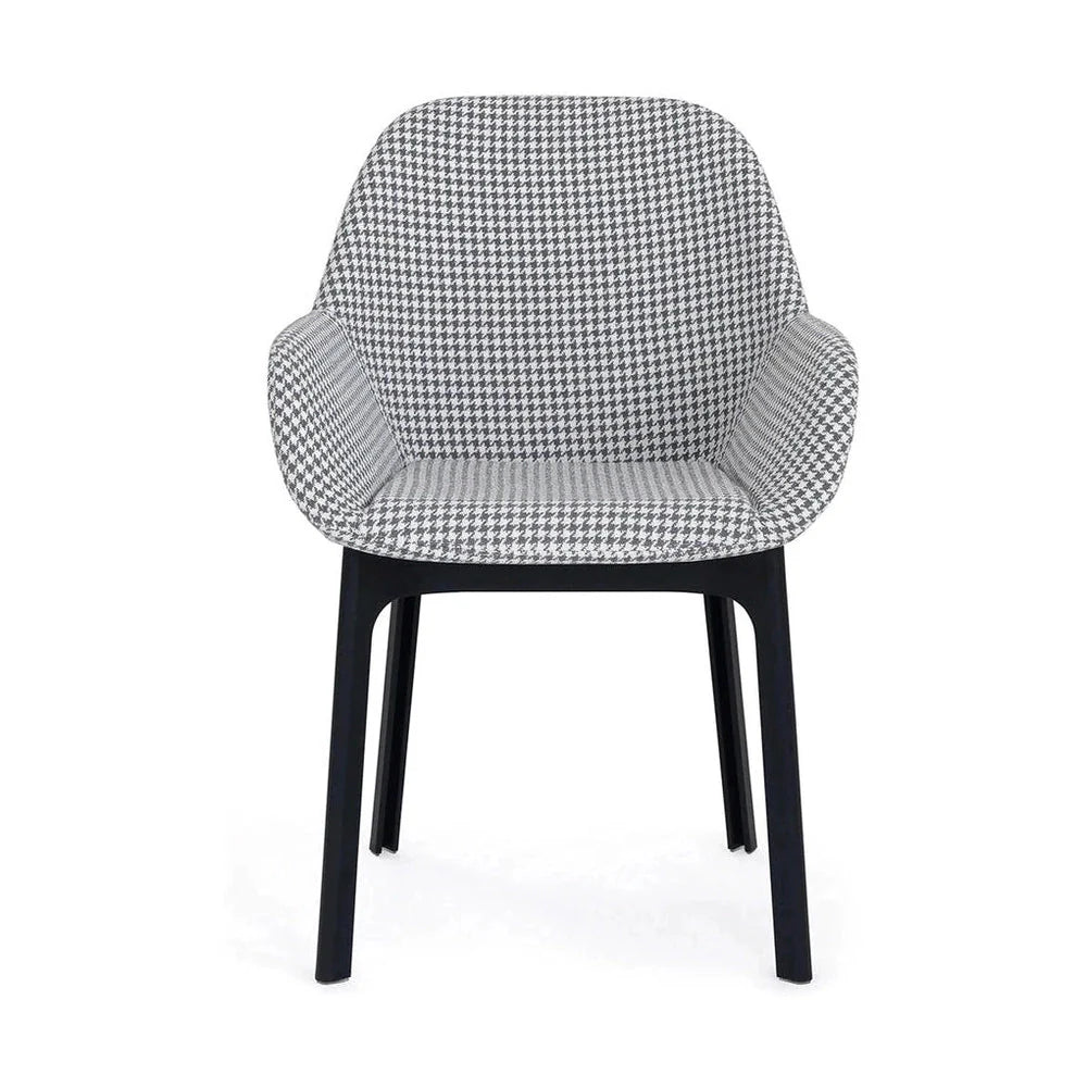 Kartell Clap lænestol, sort/houndstooth grå