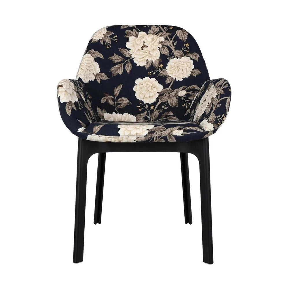 Fauteuil Kartell Clap Flowers, noir / pivoine