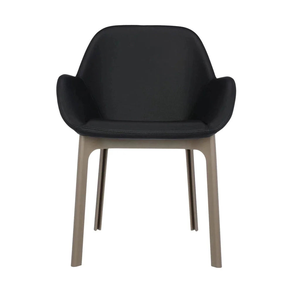 Kartell Clap PVC lænestol, taupe/blank sort