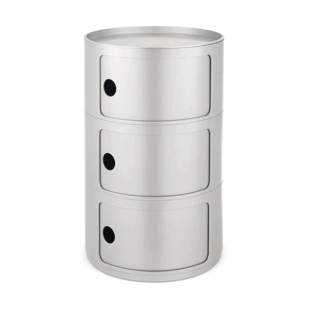 Kartell Componibili Classic Big Container 3 Elementos, Silver