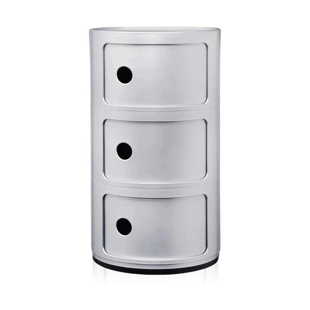 Kartell Componibili Classic Container 3 éléments, argent