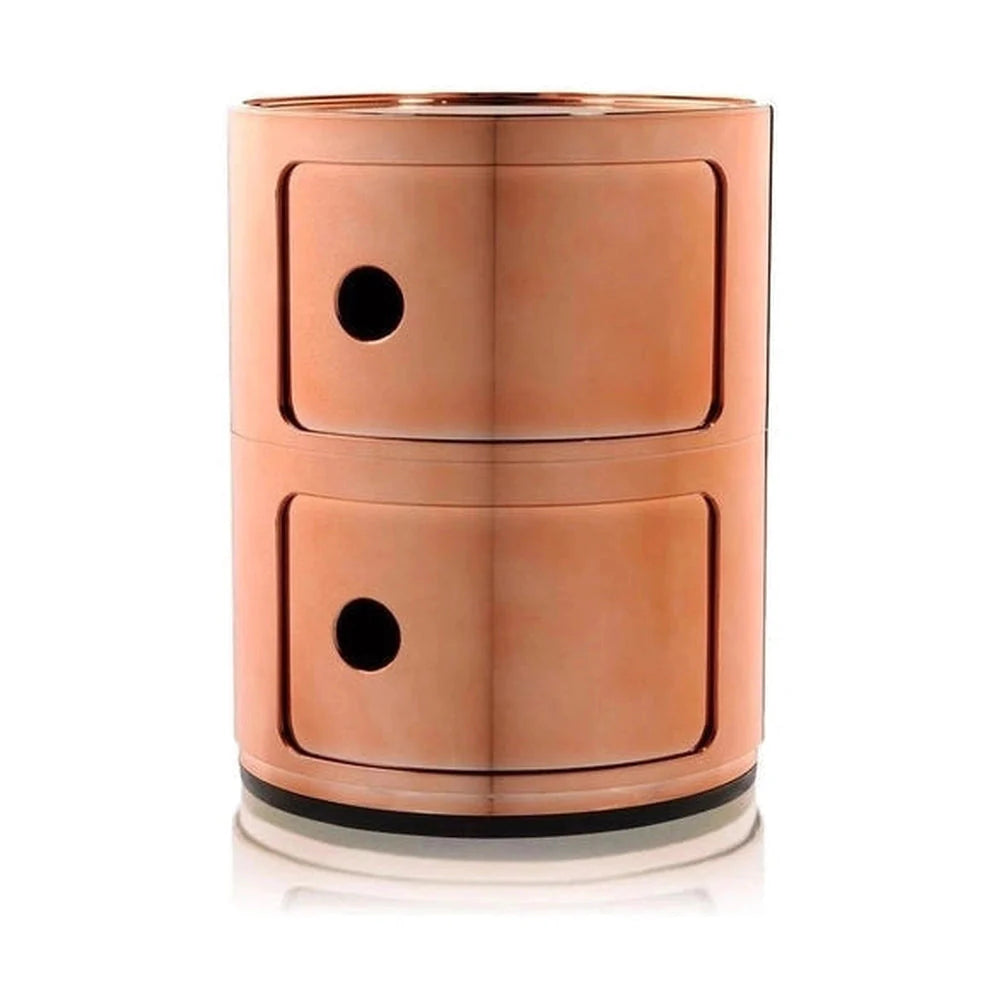 Kartell Componibili Metal Container 2 Elements, Coppery