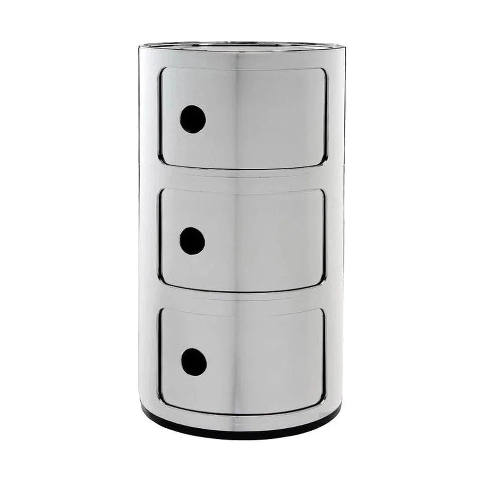 Kartell Componibili Metal Container 3 éléments, chromé