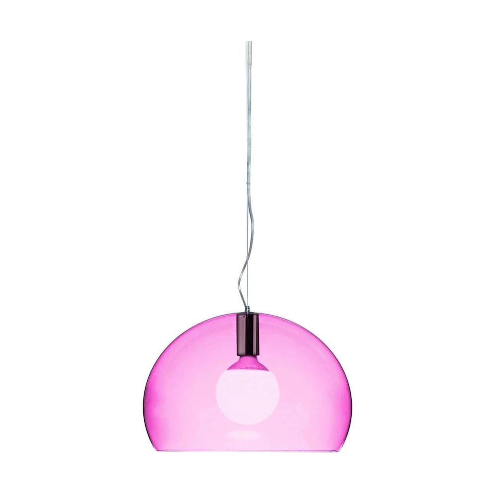 Kartell FL/Y Suspension Lamp Small, Transparent/Cardinal Red