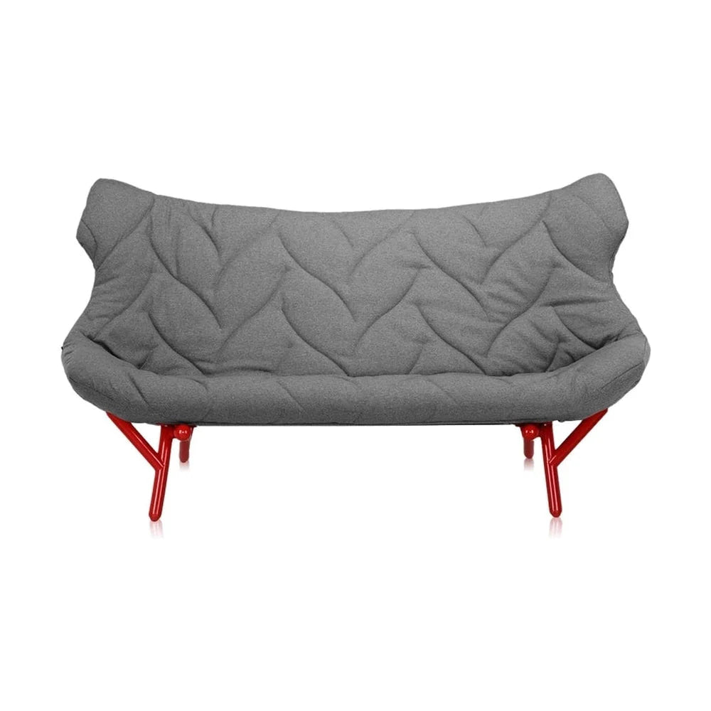 Kartell løv sofa Trevira, rød/grå