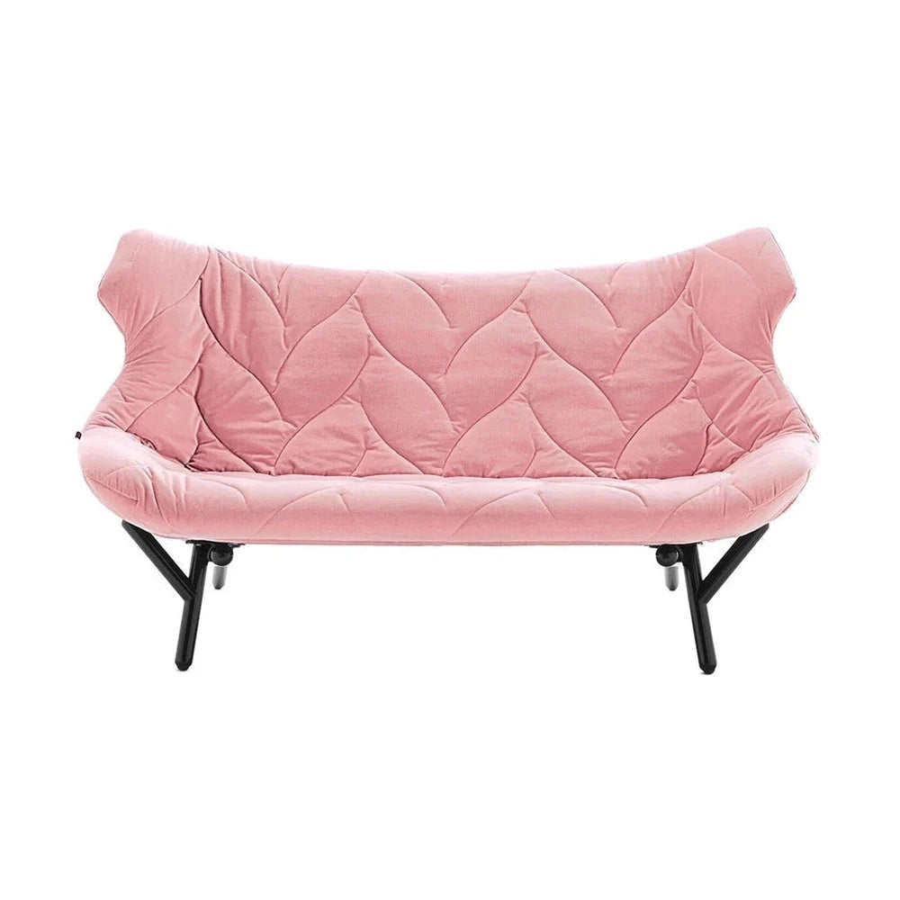 Kartell Follage Sofá terciopelo, negro/rosa