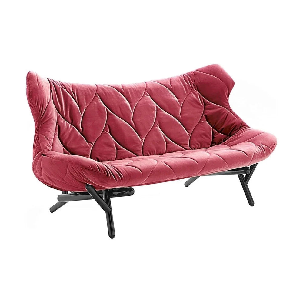 Kartell løv sofa fløjl, sort/rød