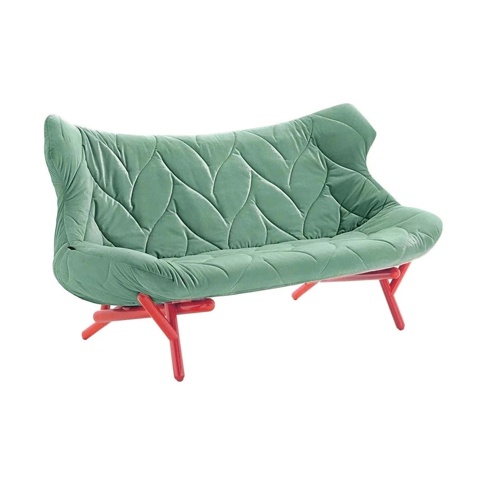 Velvet canapé de feuillage kartell, rouge / vert foncé