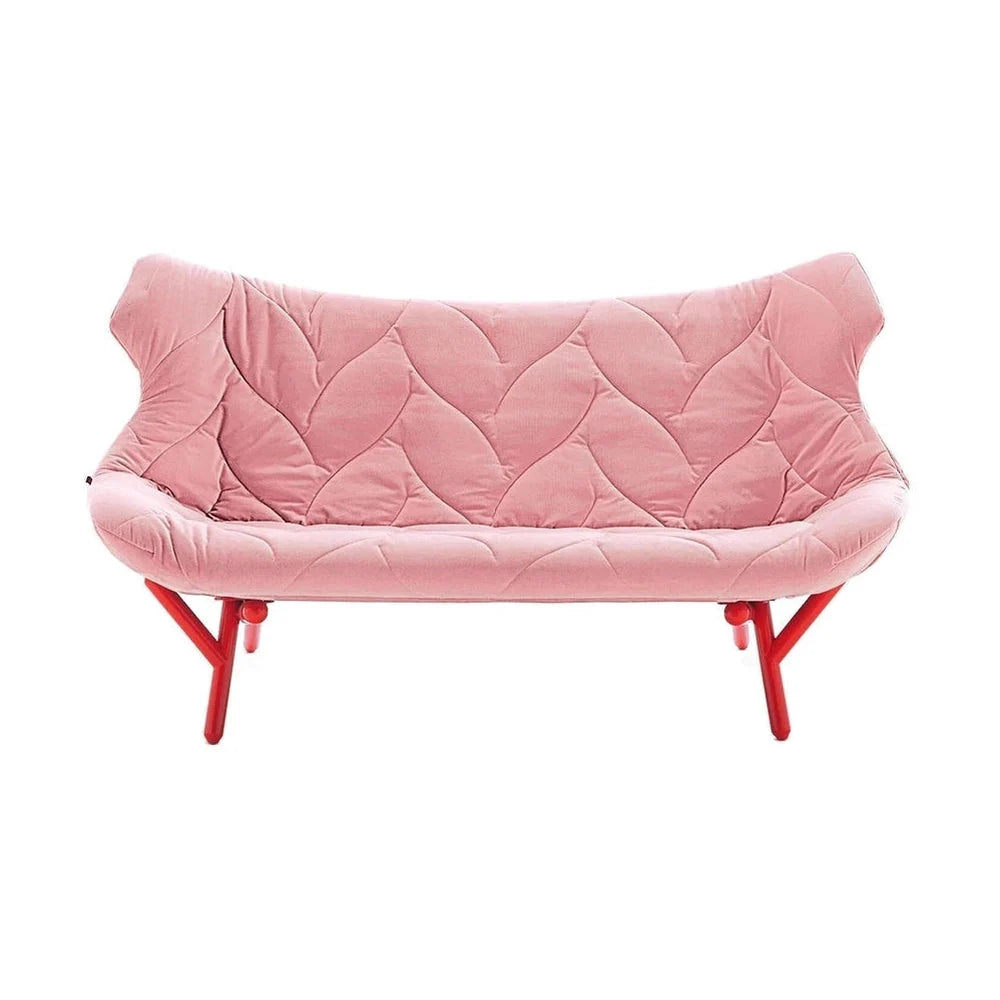 Kartell Follage Sofá terciopelo, rojo/rosa