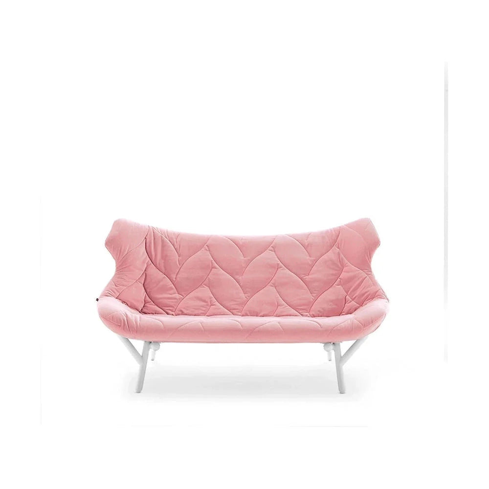 Kartell Follage Sofá terciopelo, blanco/rosa