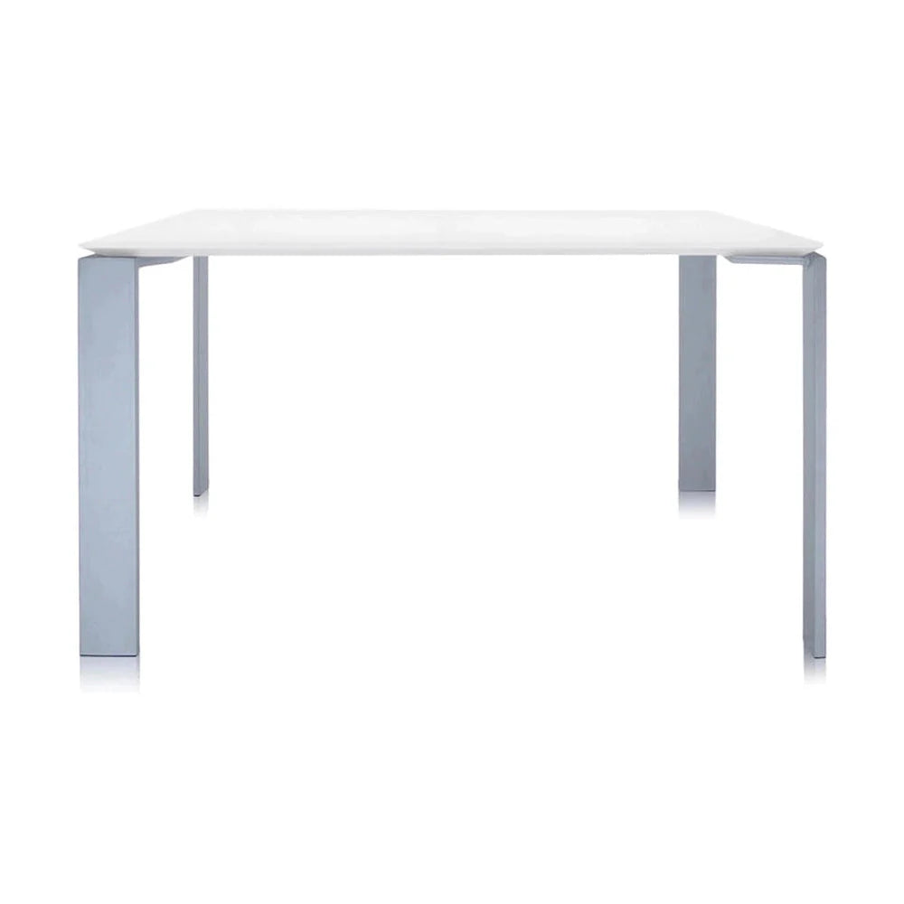 Kartell vier Schreibtisch 128x128 cm, Aluminium/Weiß