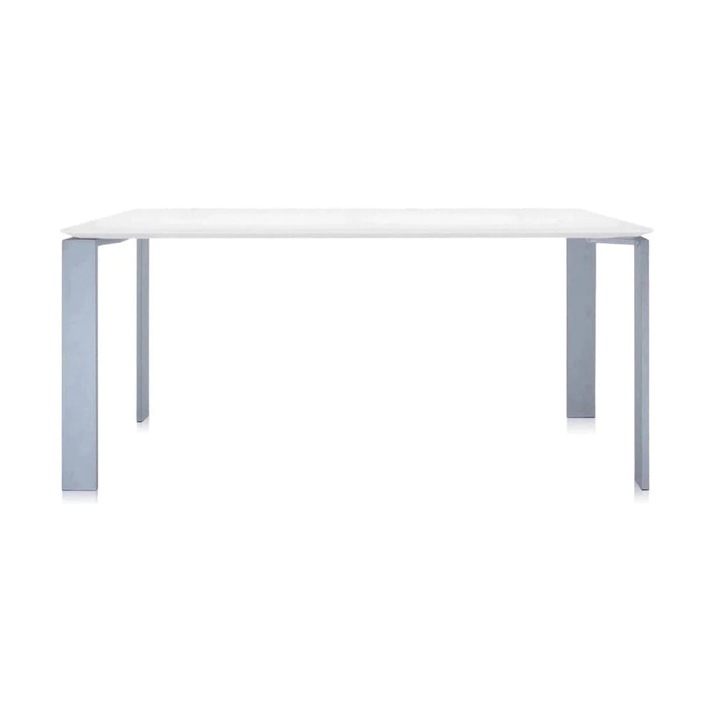 Kartell fyra skrivbord 158x79 cm, aluminium/vit