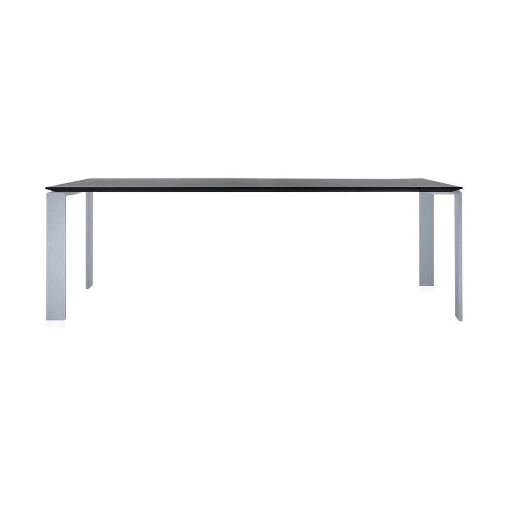 Kartell fyra skrivbord 223x79 cm, aluminium/svart