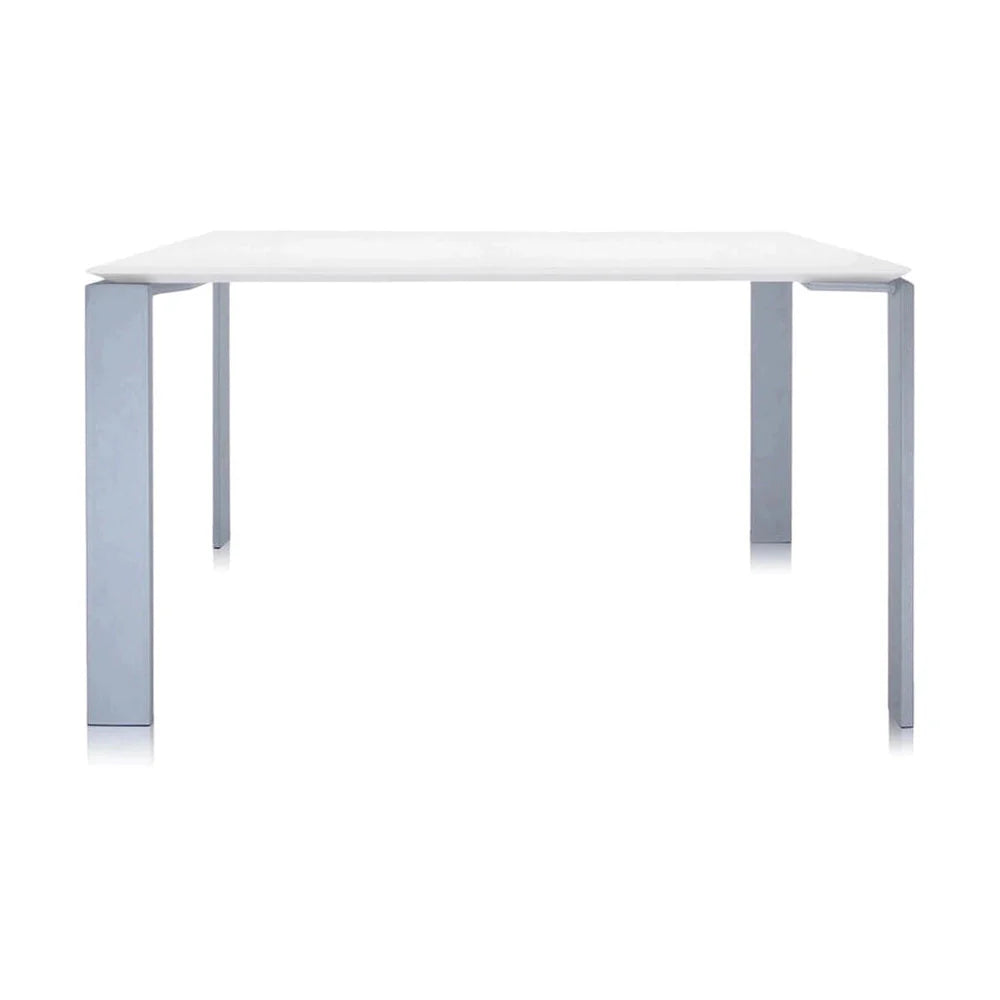 Kartell Four Soft Touch Desk 128x128 cm, aluminium/vit