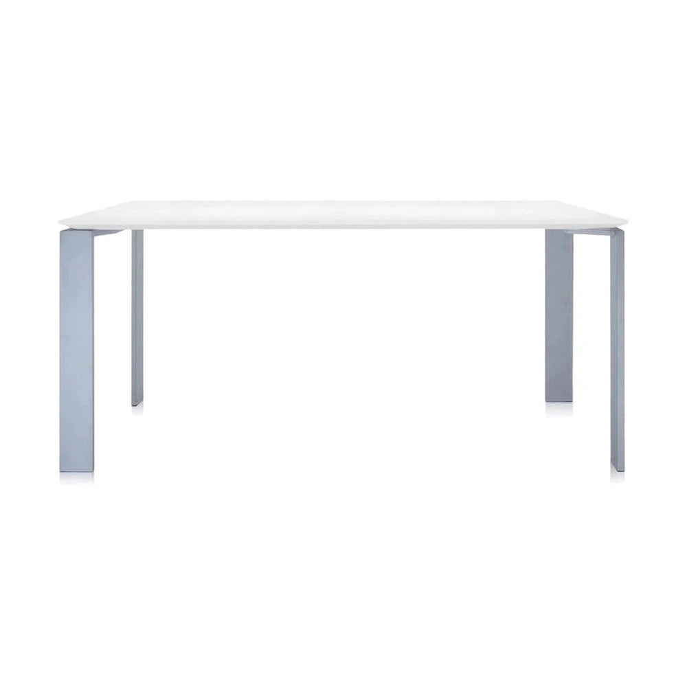 Kartell fyra mjuka beröringsdisk 158x79 cm, aluminium/vit