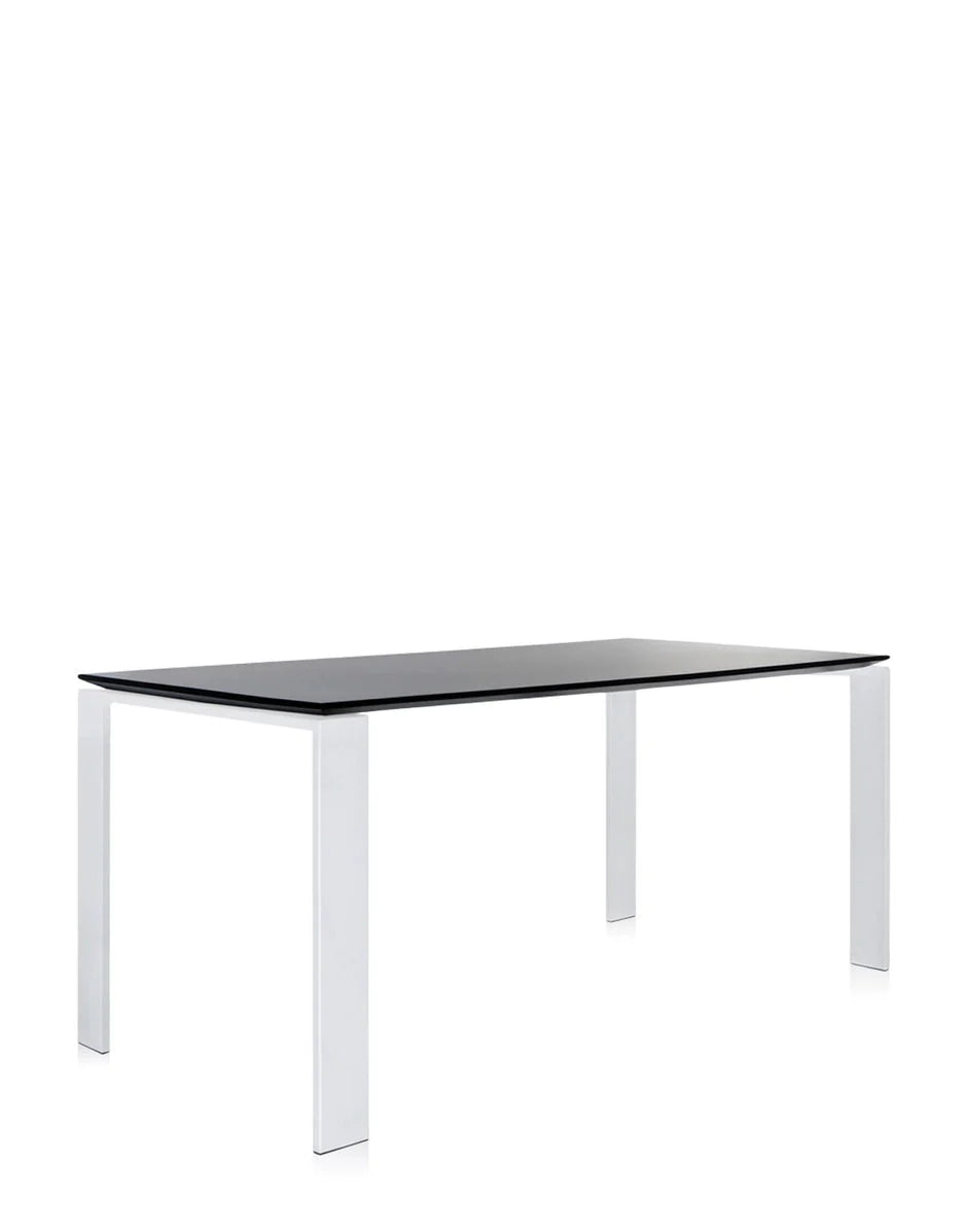 [product_category]-Kartell Four Soft Touch Desk 158x79 Cm, White/Black-Kartell-8058967225280-0450283-KAR-2