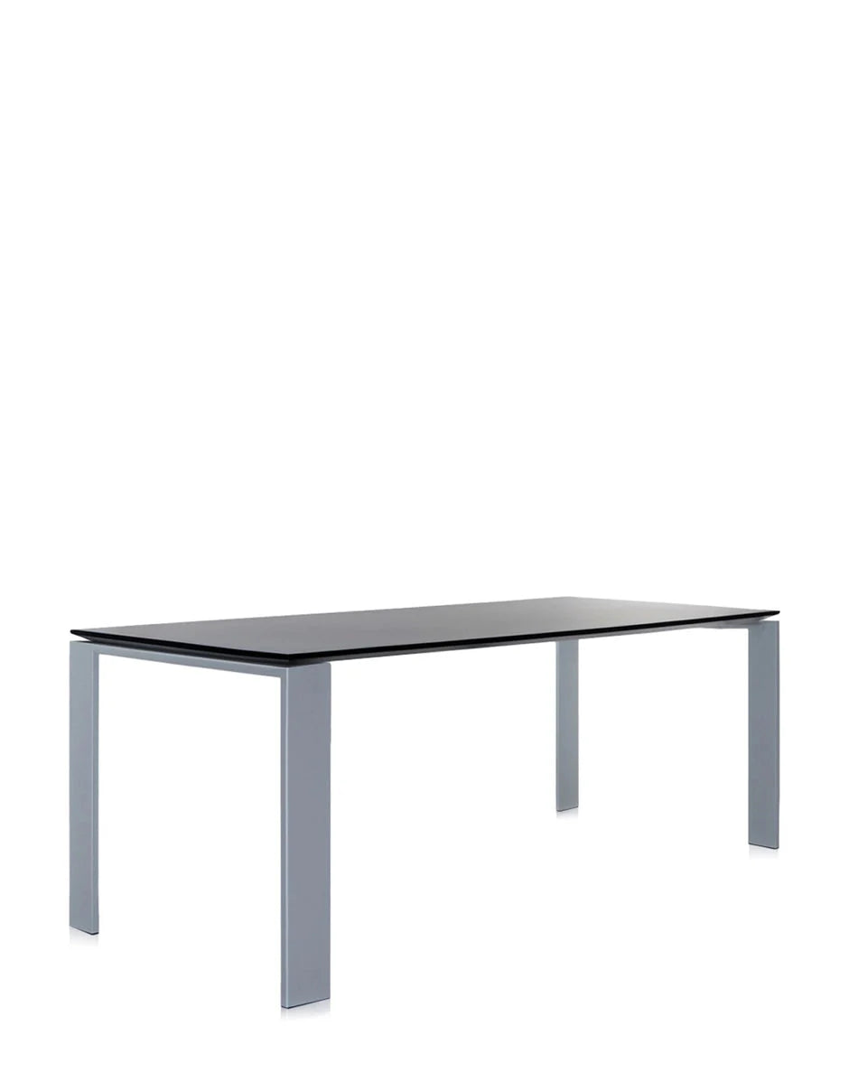 [product_category]-Kartell Four Soft Touch Desk 190x79 Cm, Aluminium/Black-Kartell-8058967225365-0450381-KAR-2