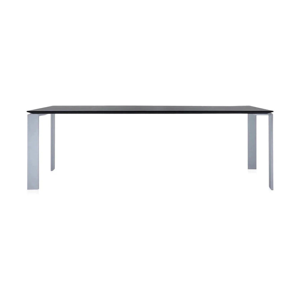 Kartell Four Soft Touch Desk 223x79 Cm, Aluminium/Black