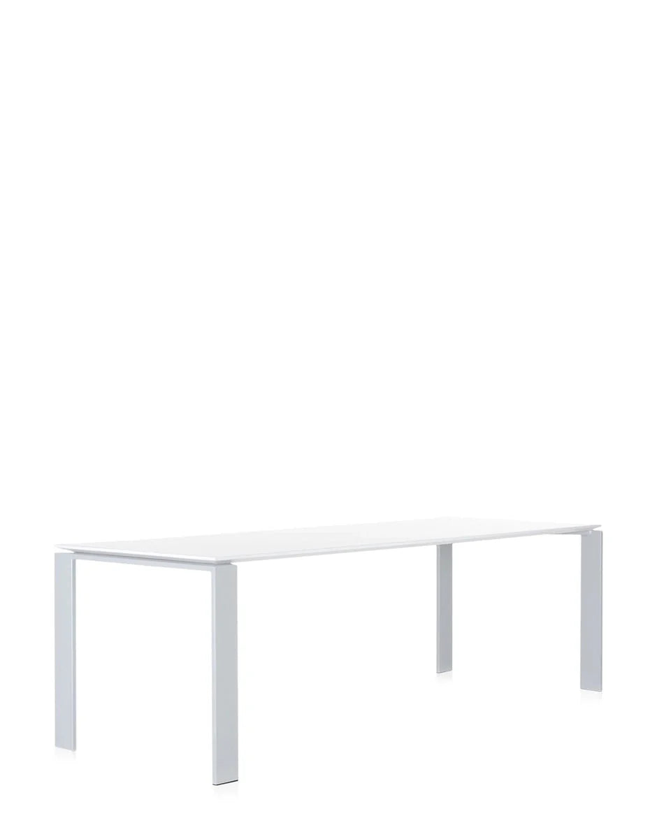 [product_category]-Kartell Four Soft Touch Desk 223x79 Cm, Aluminium/White-Kartell-8058967225464-0450980-KAR-2