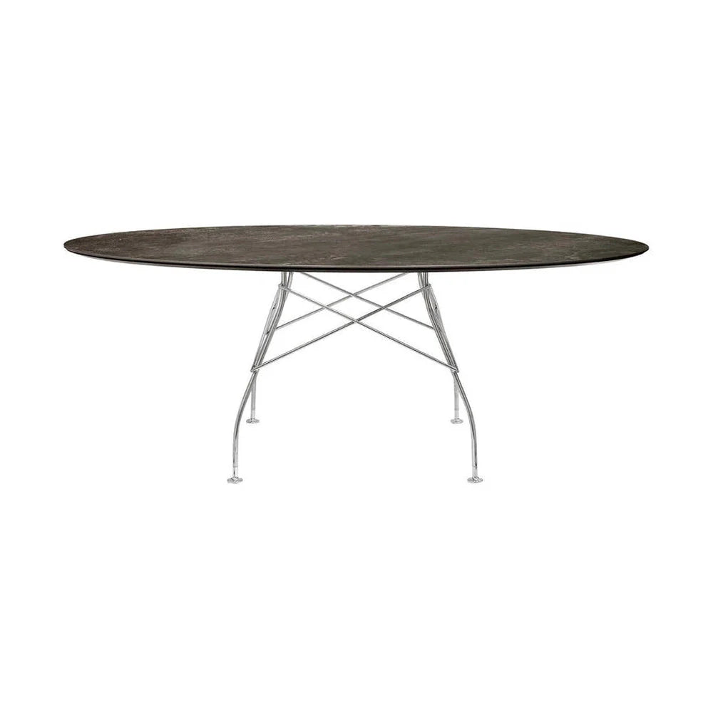 [product_category]-Kartell Glossy Table Oval Marble, Chrome/Aged Bronze-Kartell-8058967294132-04572CN-KAR-1