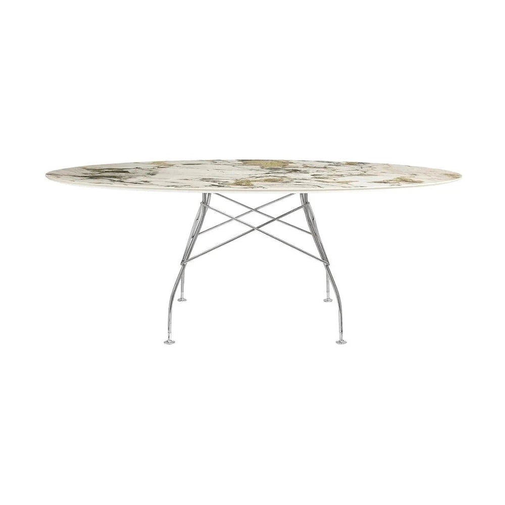 [product_category]-Kartell Glossy Table Oval Marble, Chrome/Symphonie-Kartell-8058967294095-04572MS-KAR-1