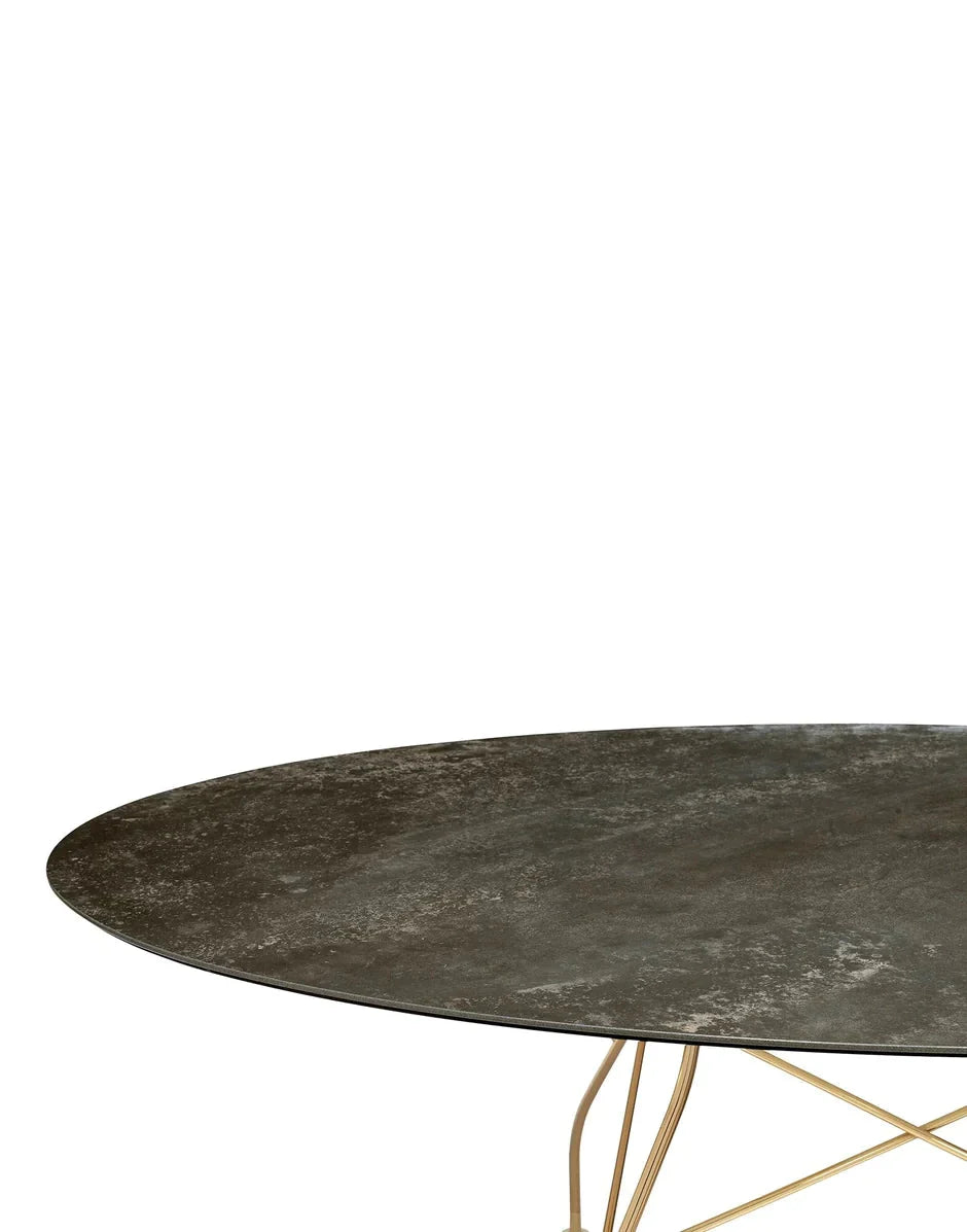 [product_category]-Kartell Glossy Table Oval Marble, Gold/Aged Bronze-Kartell-8058967294217-04579CN-KAR-8