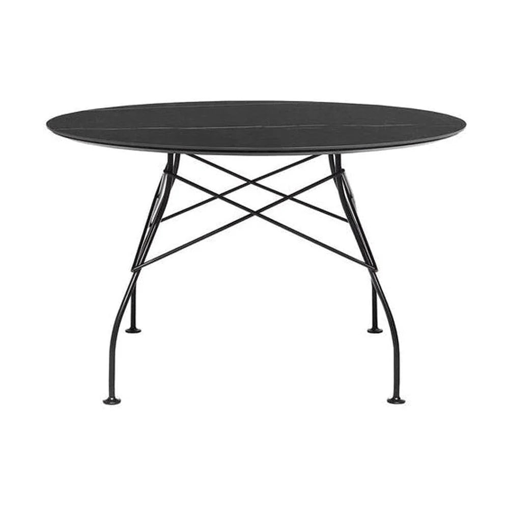 Marble redonda de mesa brillante Kartell, negro