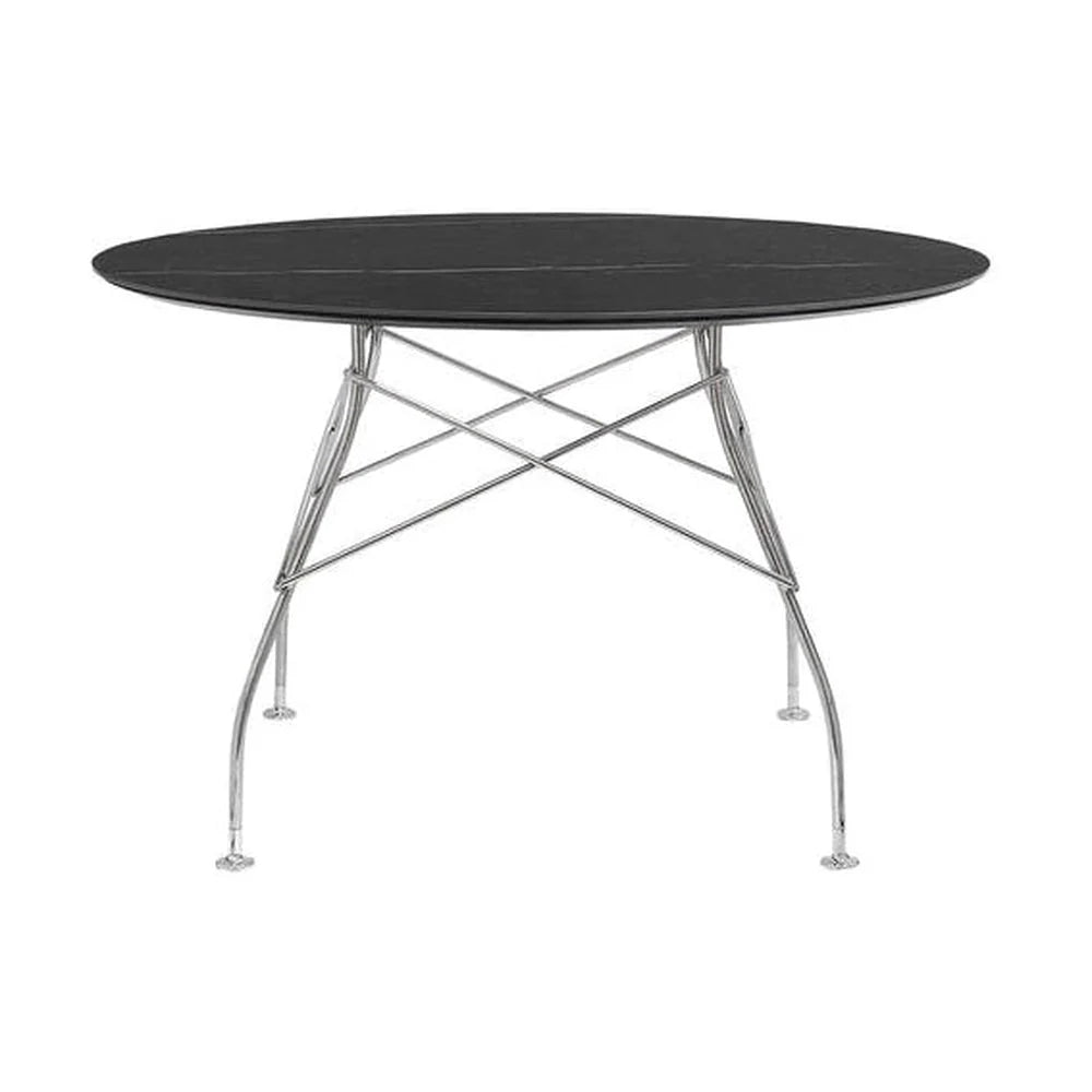 Kartell Glossy Table Round Marble, Chrome/Black