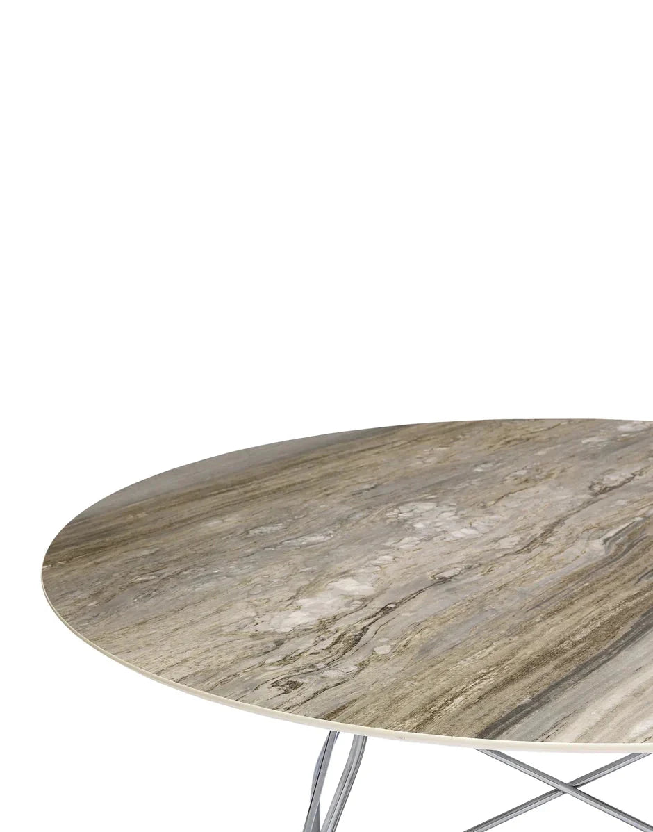 [product_category]-Kartell Glossy Table Round Marble, Chrome/Tropical Grey-Kartell-8058967293753-04584MG-KAR-8