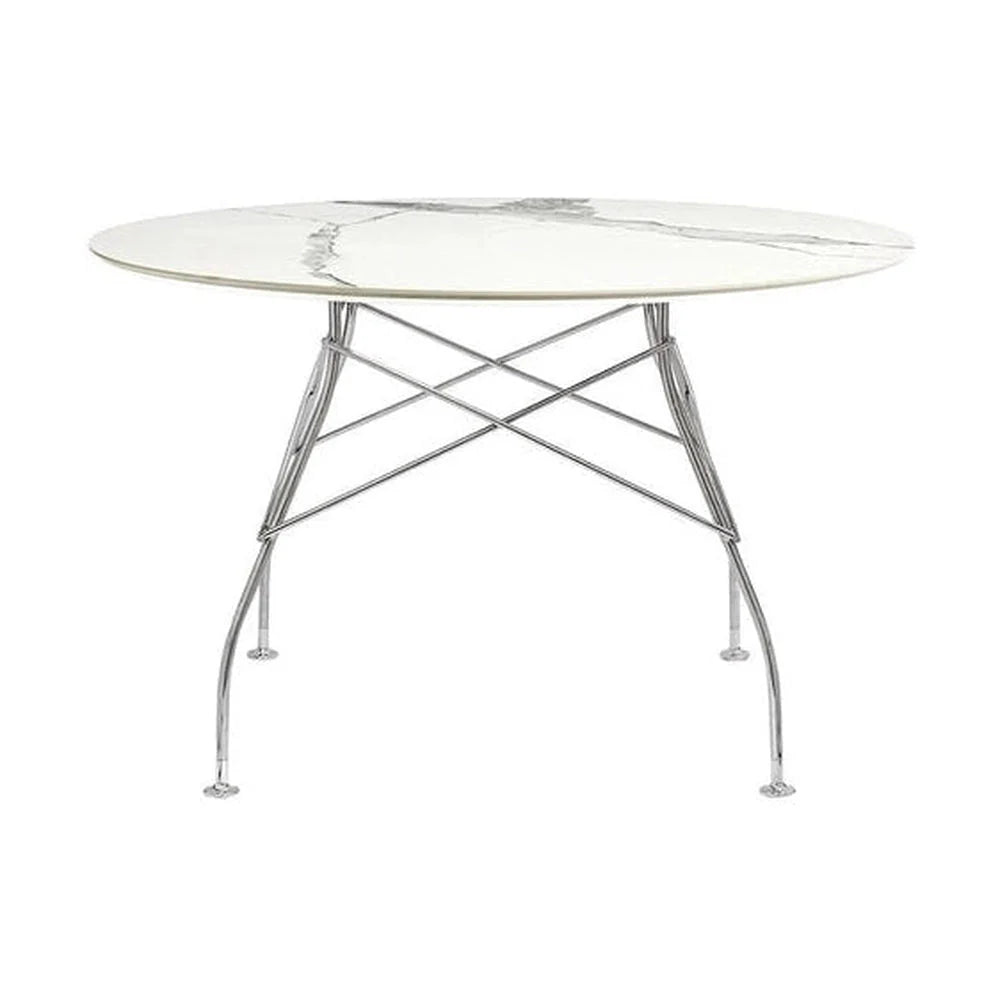 Mesa Kartell Glossy Mesa Redonda, Chrome/White