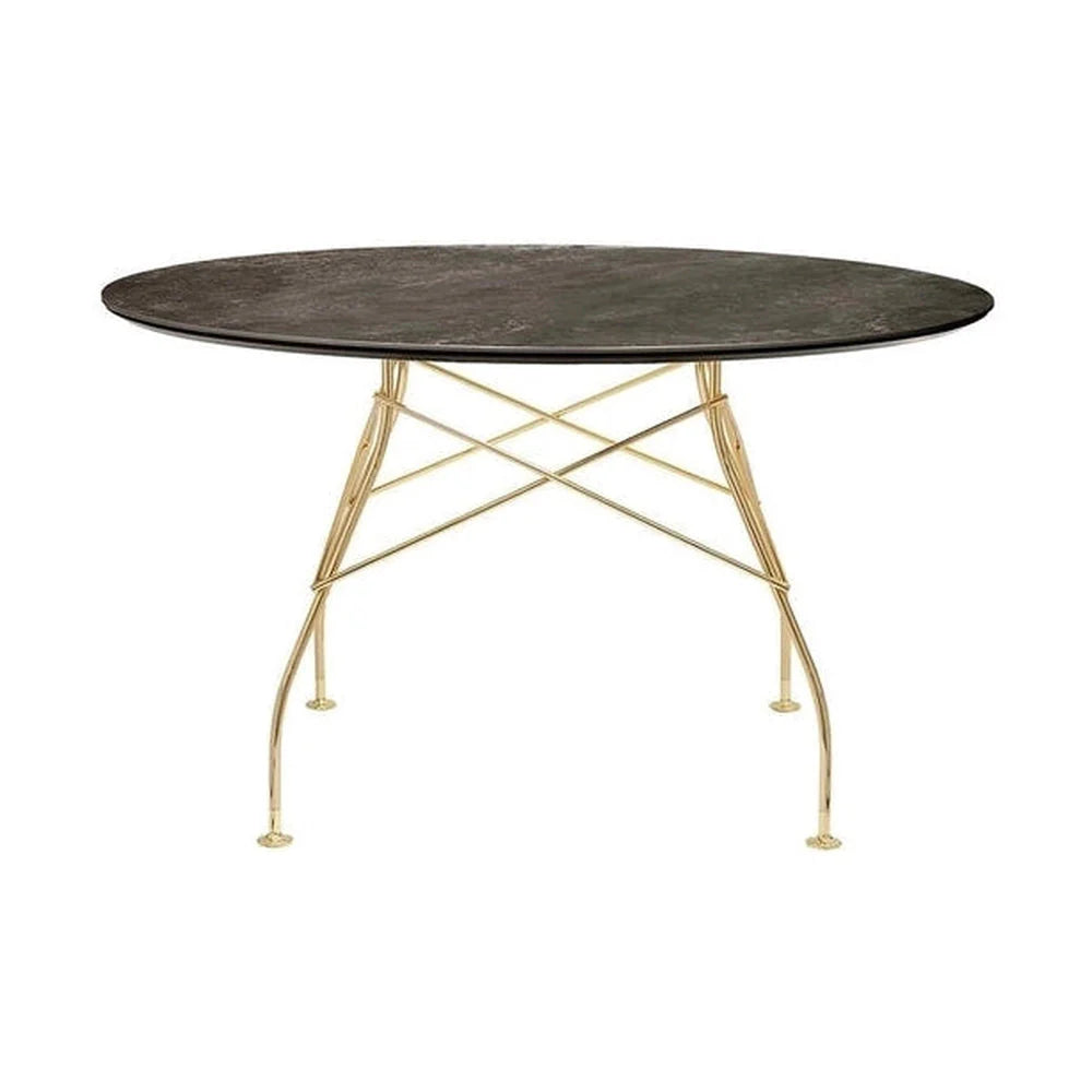 Kartell Glossy Table Round Marmor, Gold/Alter Bronze