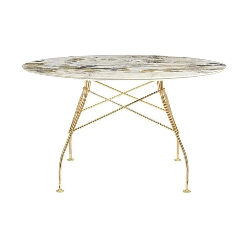 Kartell Glossy Table Round Marmor, Gold/Symphonie