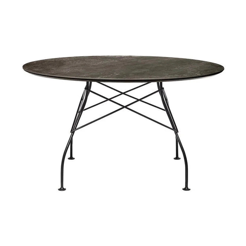 Mesa Kartell Glossy Mesa Redonda, Matt Black/Envejecimiento Bronce