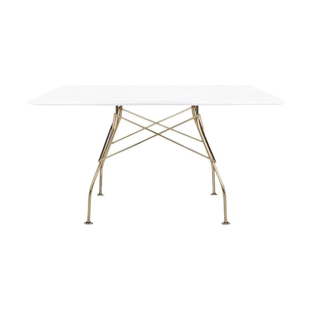 Mesa Kartell Glossy lacado, oro/blanco