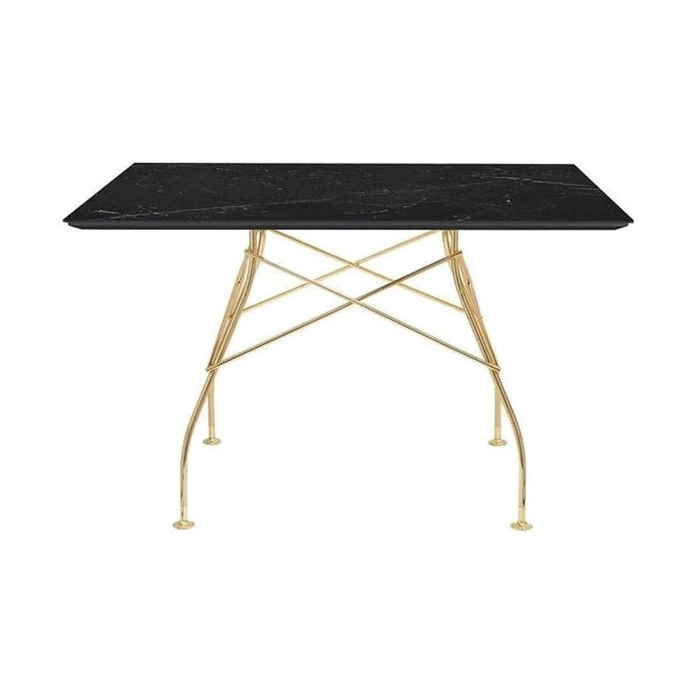 Kartell glänzender Tischplatz Marmor, Gold/Schwarz