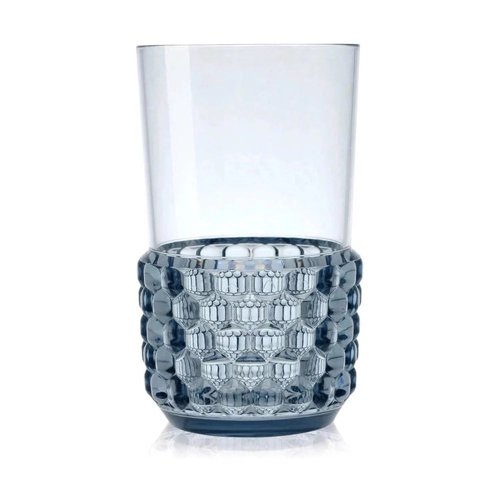 Ensemble de famille Kartell Jellies de 4 verres de boissons longs, bleu clair