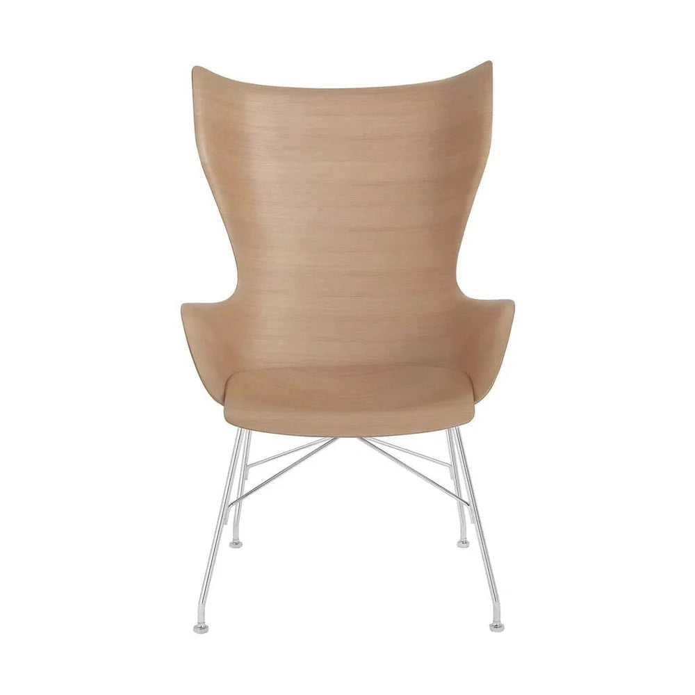 Kartell K / Wood Armchair Basic Louceer, Wood / Chrome léger