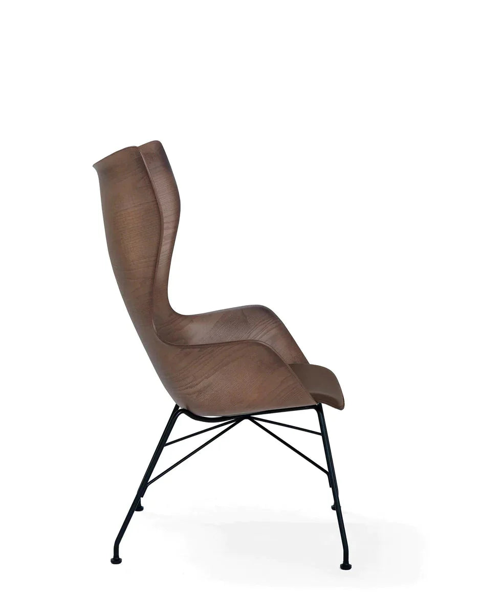 [product_category]-Kartell K/Wood Armchair Leather, Dark Wood/Black-Kartell-8058967295450-04917SN-KAR-8