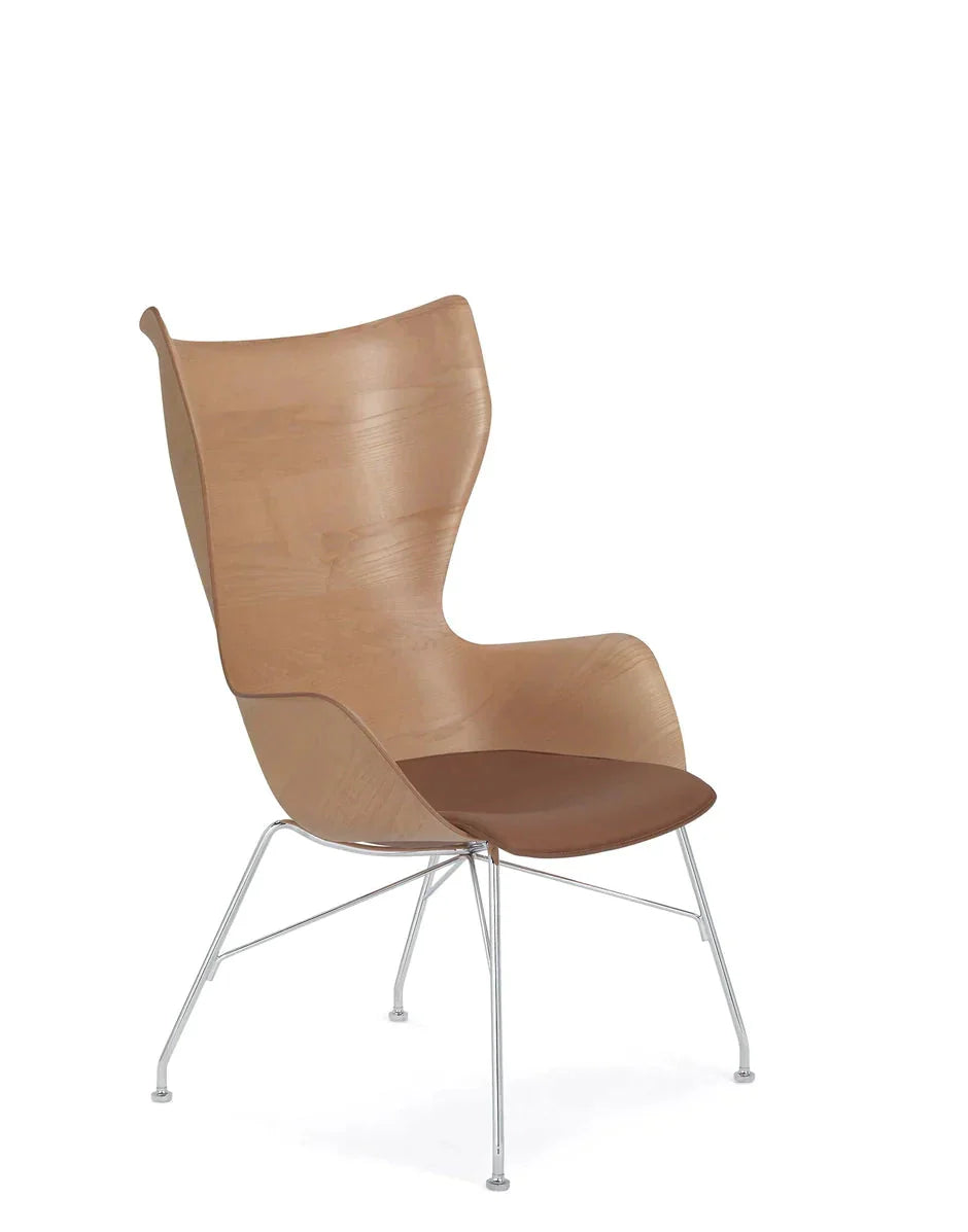 [product_category]-Kartell K/Wood Armchair Leather, Light Wood/Chrome-Kartell-8058967294774-04917CC-KAR-8