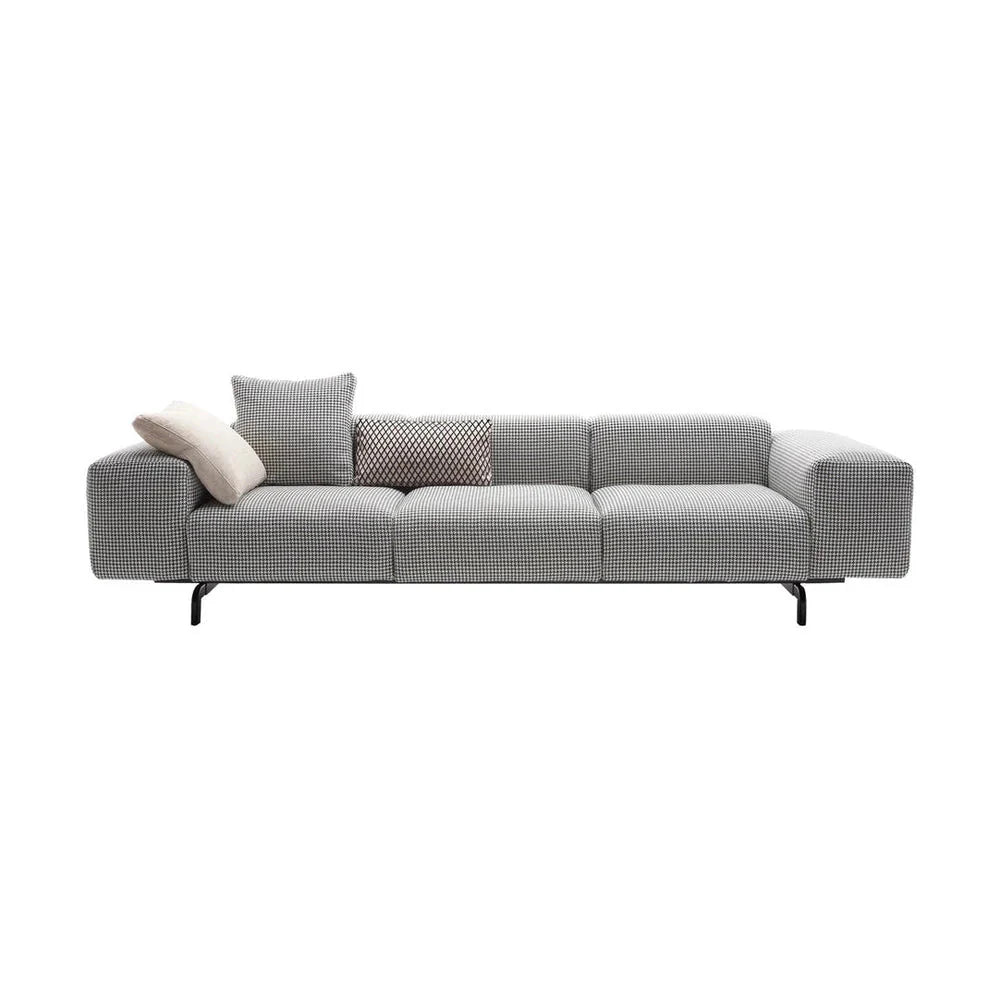 Kartell Largo 3 -personers sofa pied de Poule, sort