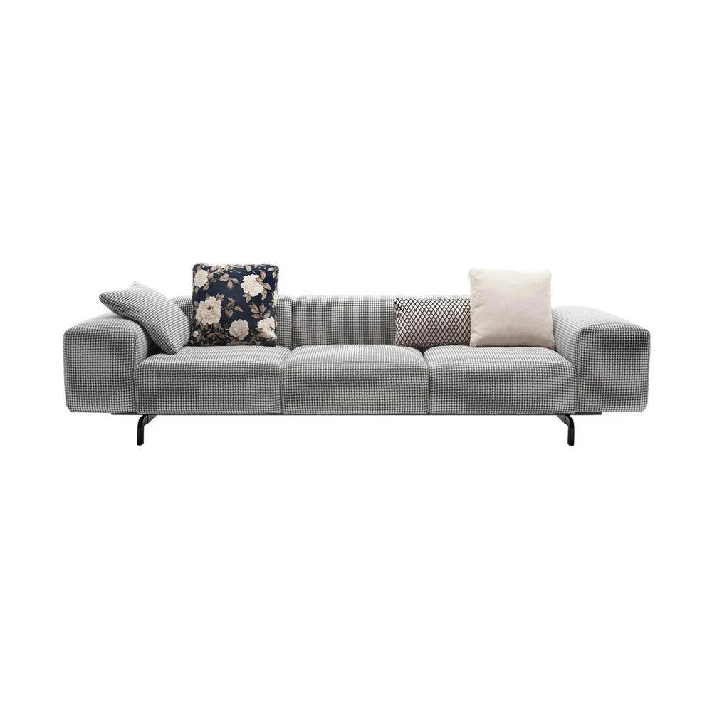 Kartell Largo 3 Sitzoter Sofa Pied de Poule, Grau