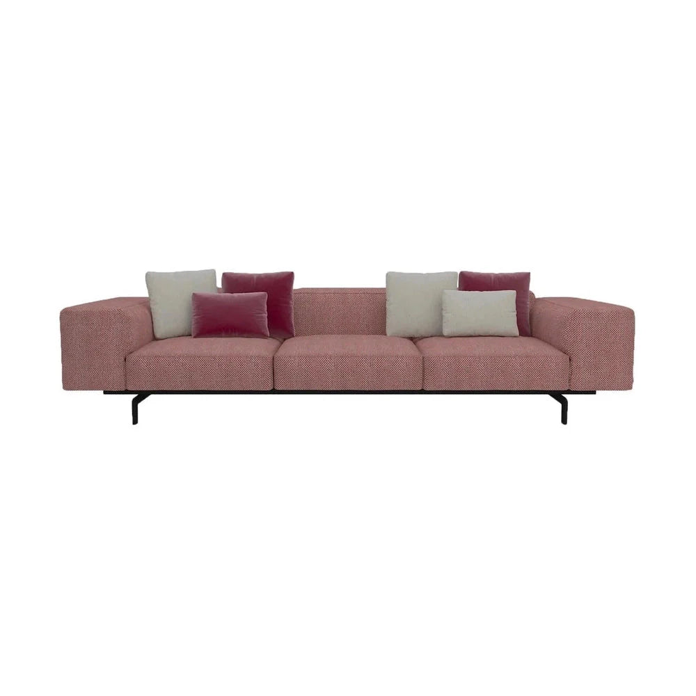 Kartell Largo 3 Sitzoter Sofa Pied de Poule, Pink