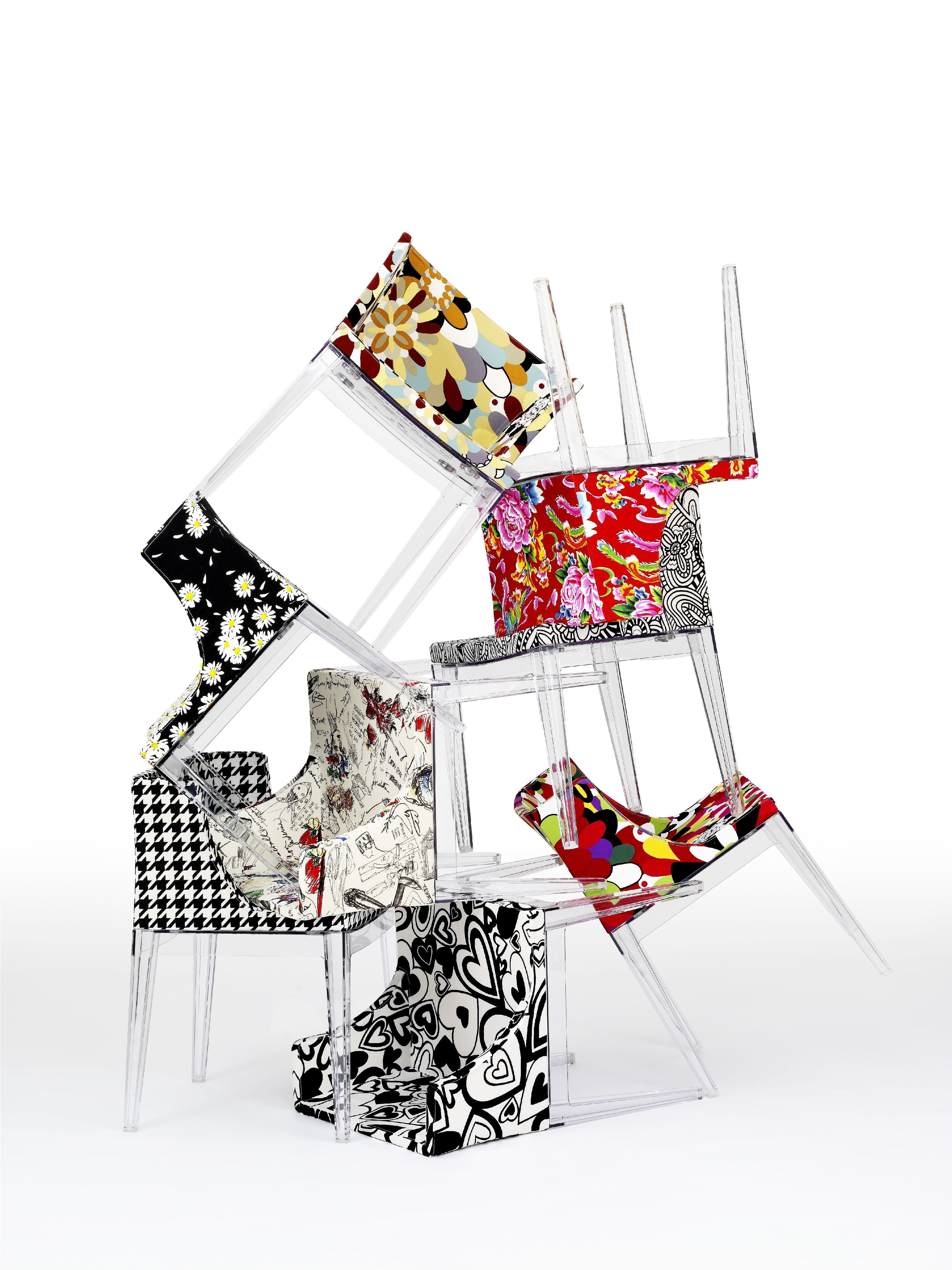 [product_category]-Kartell Mademoiselle à La Mode Armchair, Black/Sketches-Kartell-8058967065237-04896FM-KAR-8